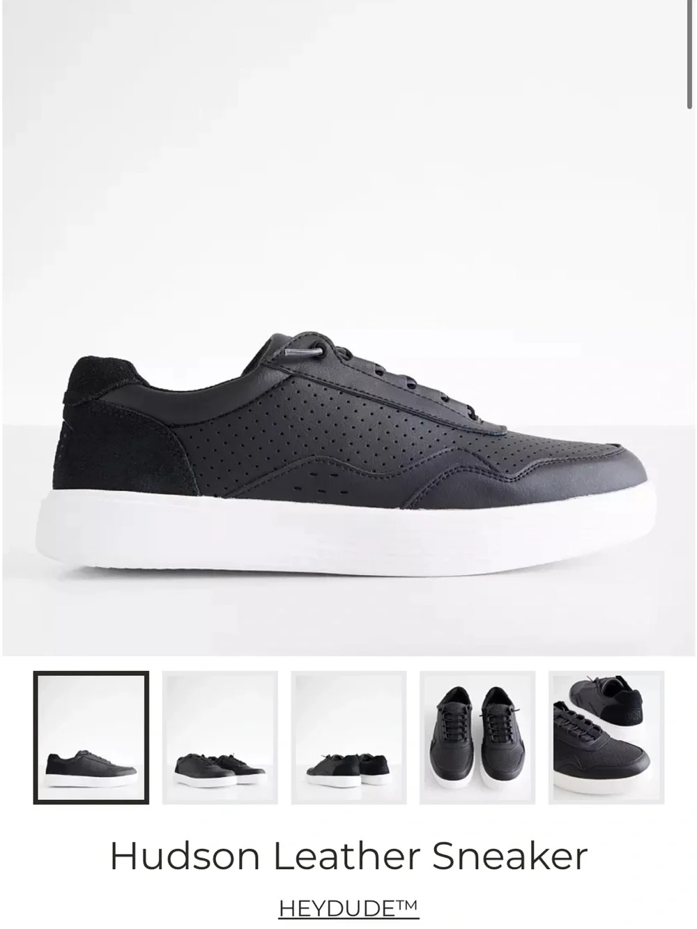 Men's Heydude Black Sneakers with White Sole